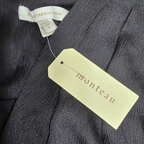 🤩Host Pick❤️NWT Monteau Los Angeles Black Wrap Crop Top Women's Size Small - Picture 7 of 9